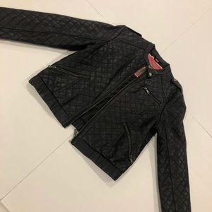 NORDSTROM black leather jacket large